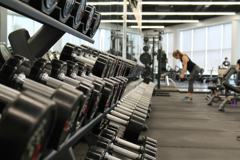 Fitness studio with weights